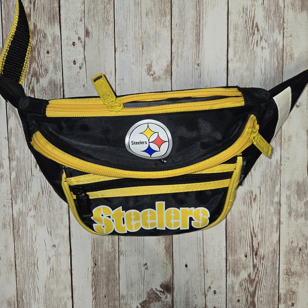 Pittsburgh Steelers Fanny Pack NFL Team A.D.S. Sports Fanny Pack Belt Bag Black - Picture 2 of 15